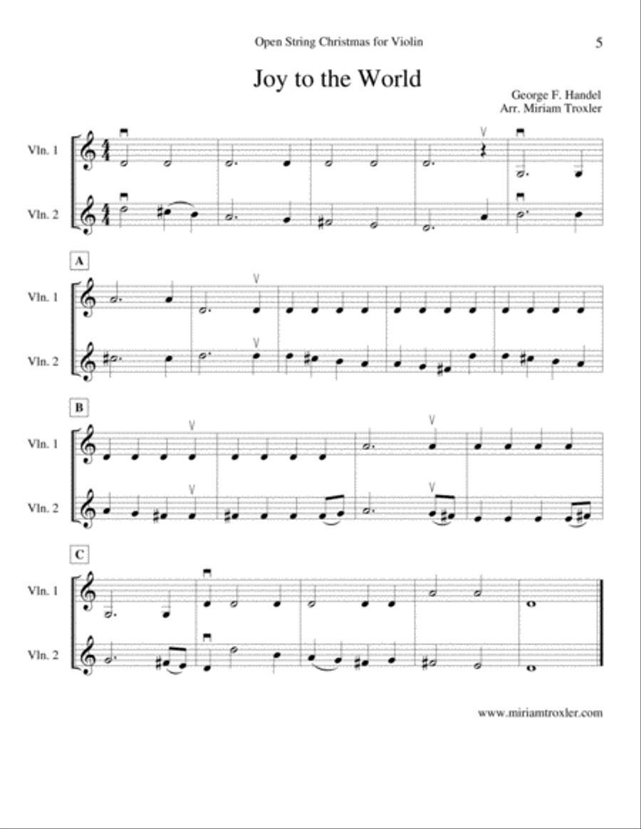Open String Christmas for Violin Violin Solo scores gallery preview page 5