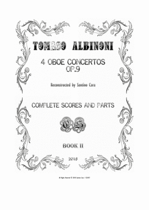 Albinoni - Four Oboe Concertos Op.9 for Oboe, Strings and Cembalo - Scores and Parts