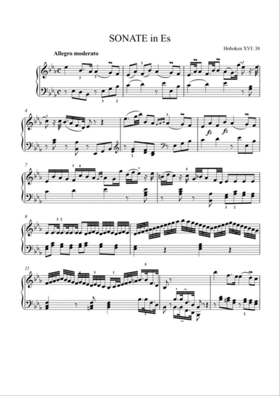 Haydn-Piano Sonata in E♭ major,Hob.XVI.38(Piano solo) Small Ensemble scores gallery preview page 2