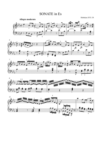Haydn-Piano Sonata in E♭ major,Hob.XVI.38(Piano solo) image number null