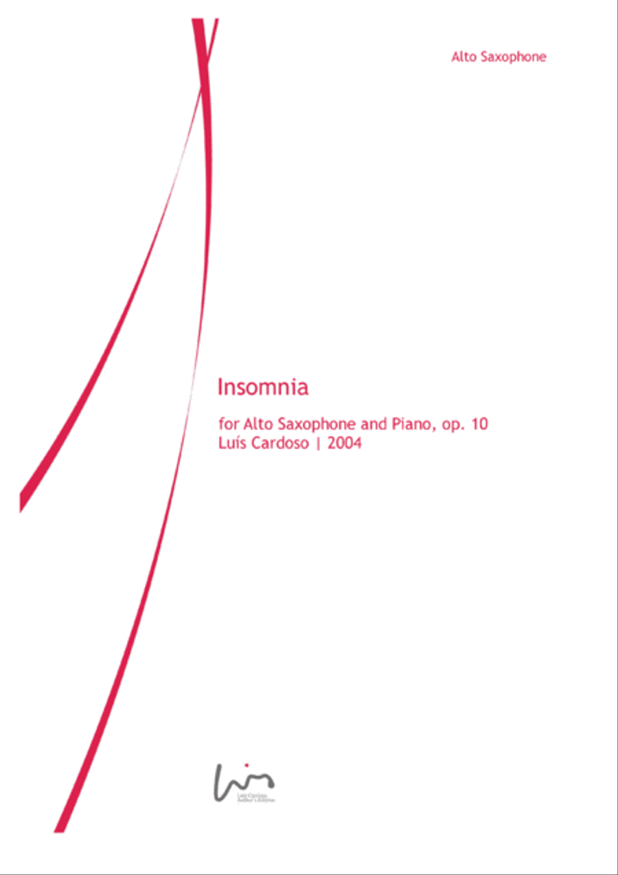 Insomnia (for Alto Saxophone & Piano) Alto Saxophone scores gallery preview page 1