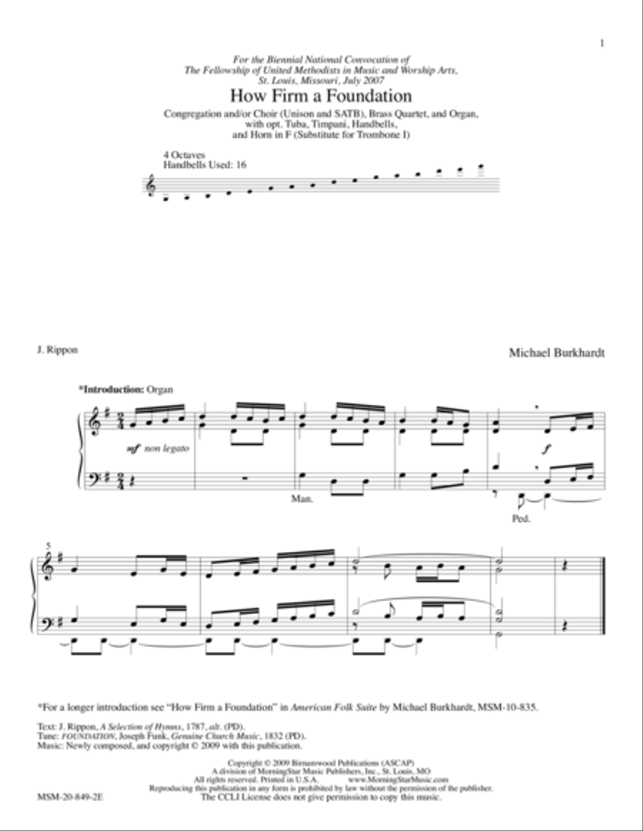 How Firm a Foundation (Foundation) 4-Part scores gallery preview page 1