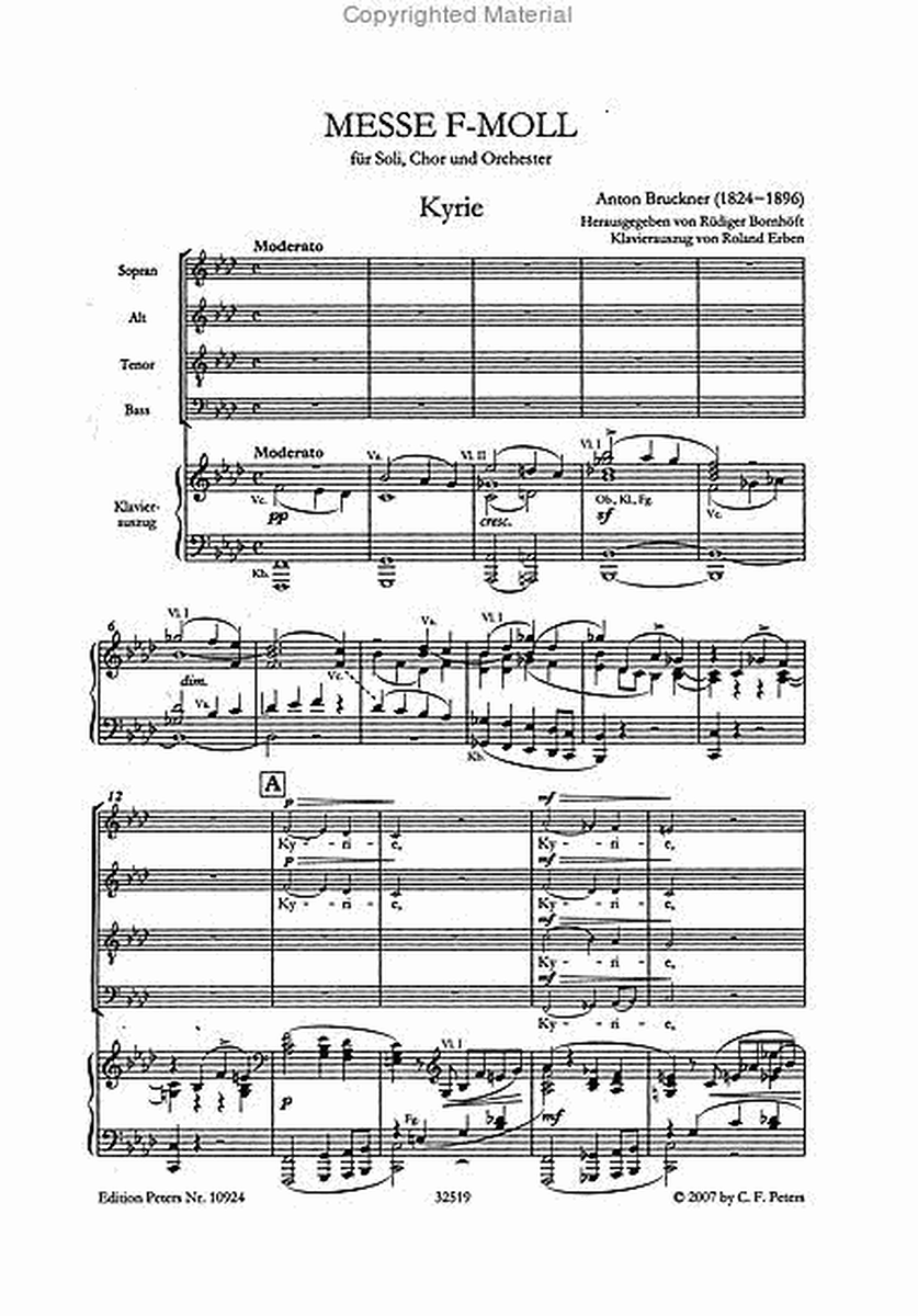 Mass in F minor WAB 28 (Vocal Score)