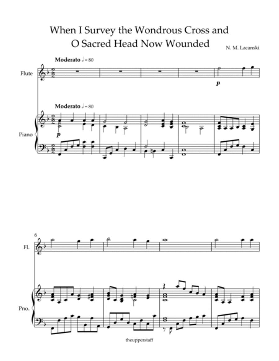 When I Survey the Wondrous Cross and O Sacred Head Now Wounded Flute Solo scores gallery preview page 2