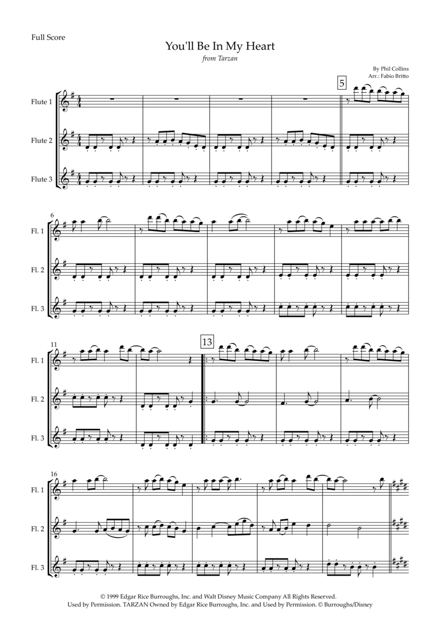 You'll Be In My Heart Woodwind Trio scores gallery preview page 1