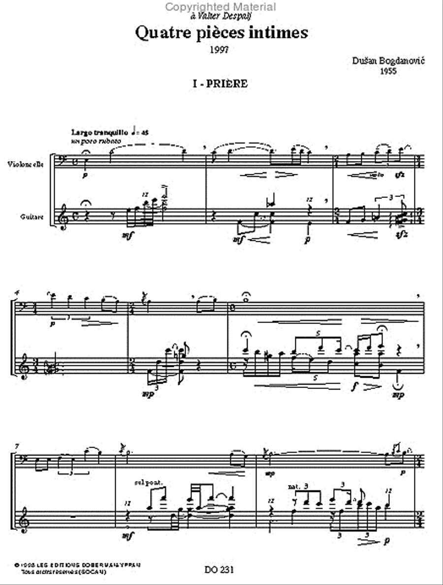 Quatre pièces intimes Quatre pièces intimes Cello scores gallery preview page 2