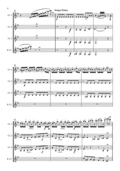 Fantasy in D Minor K.397 arranged for Clarinet Quartet image number null