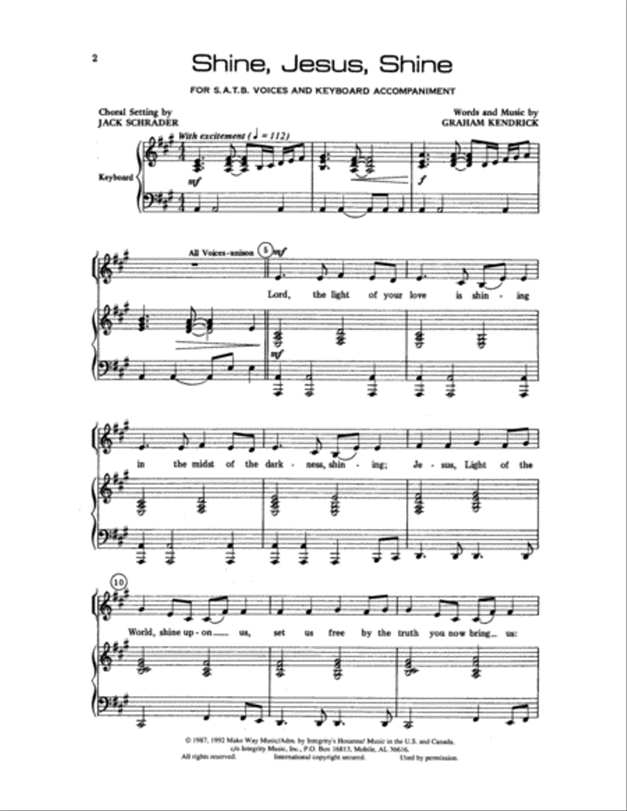 Shine, Jesus, Shine Choir scores gallery preview page 2