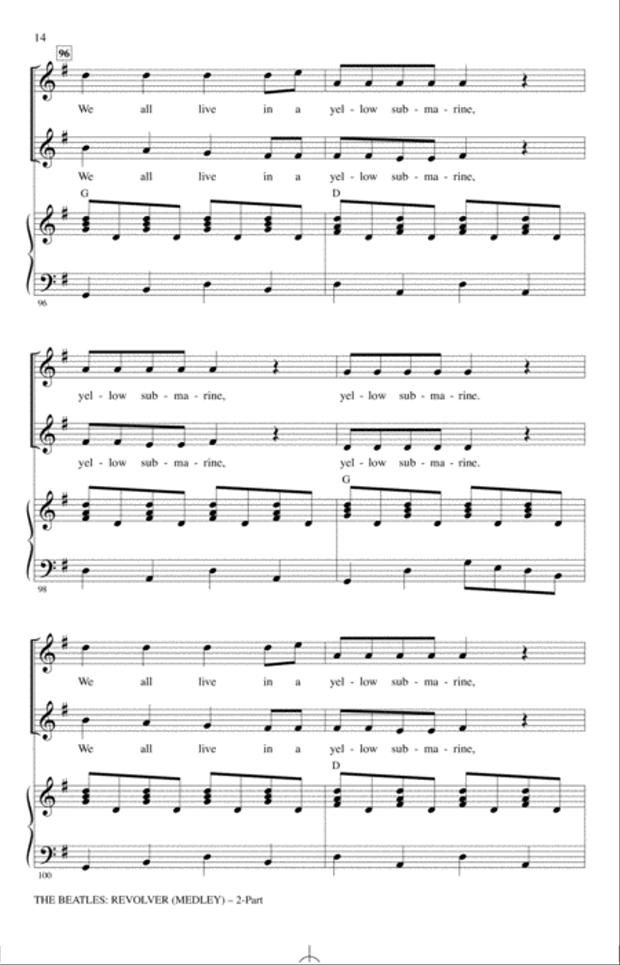 The Beatles: Revolver (Medley) (arr. Alan Billingsley) 2-Part scores gallery preview page 13