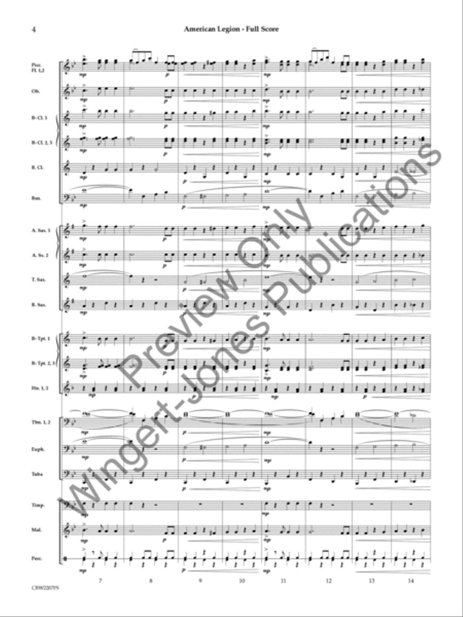 American Legion (Score) Concert Band scores gallery preview page 5