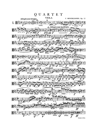 Book cover for String Quartets, Op. 12; Op. 44, Nos. 1, 2 & 3: Viola