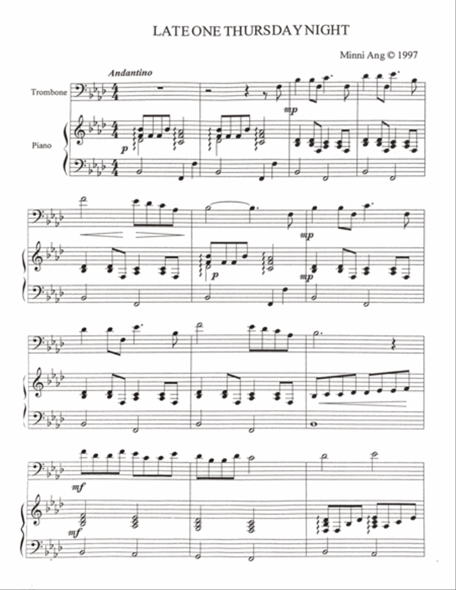 Late One Thursday Night Trombone Solo scores gallery preview page 3