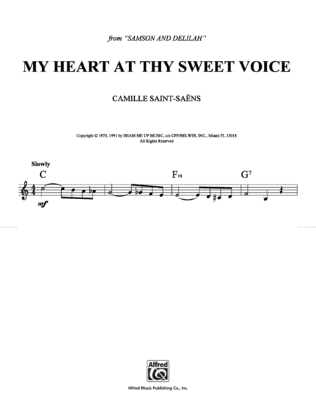 My Heart at Thy Sweet Voice (from "Samson and Delilah")