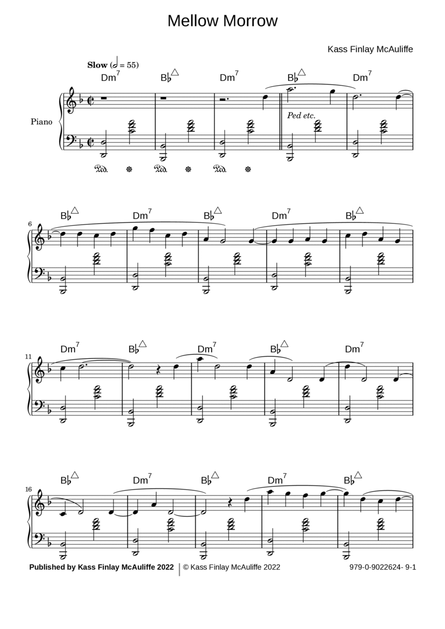 Mellow Morrow Mellow Morrow Piano Solo scores gallery preview page 1