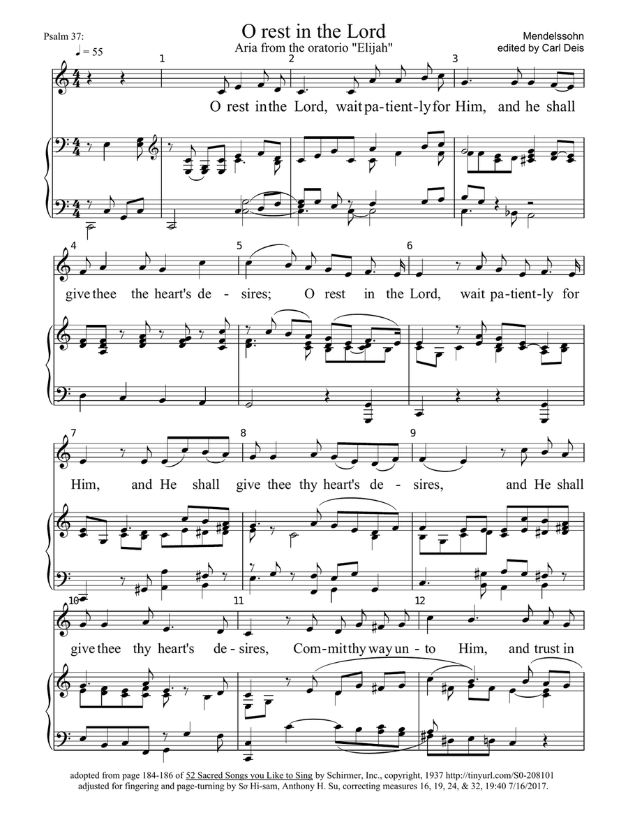 O rest in the Lord Alto Voice scores gallery preview page 1