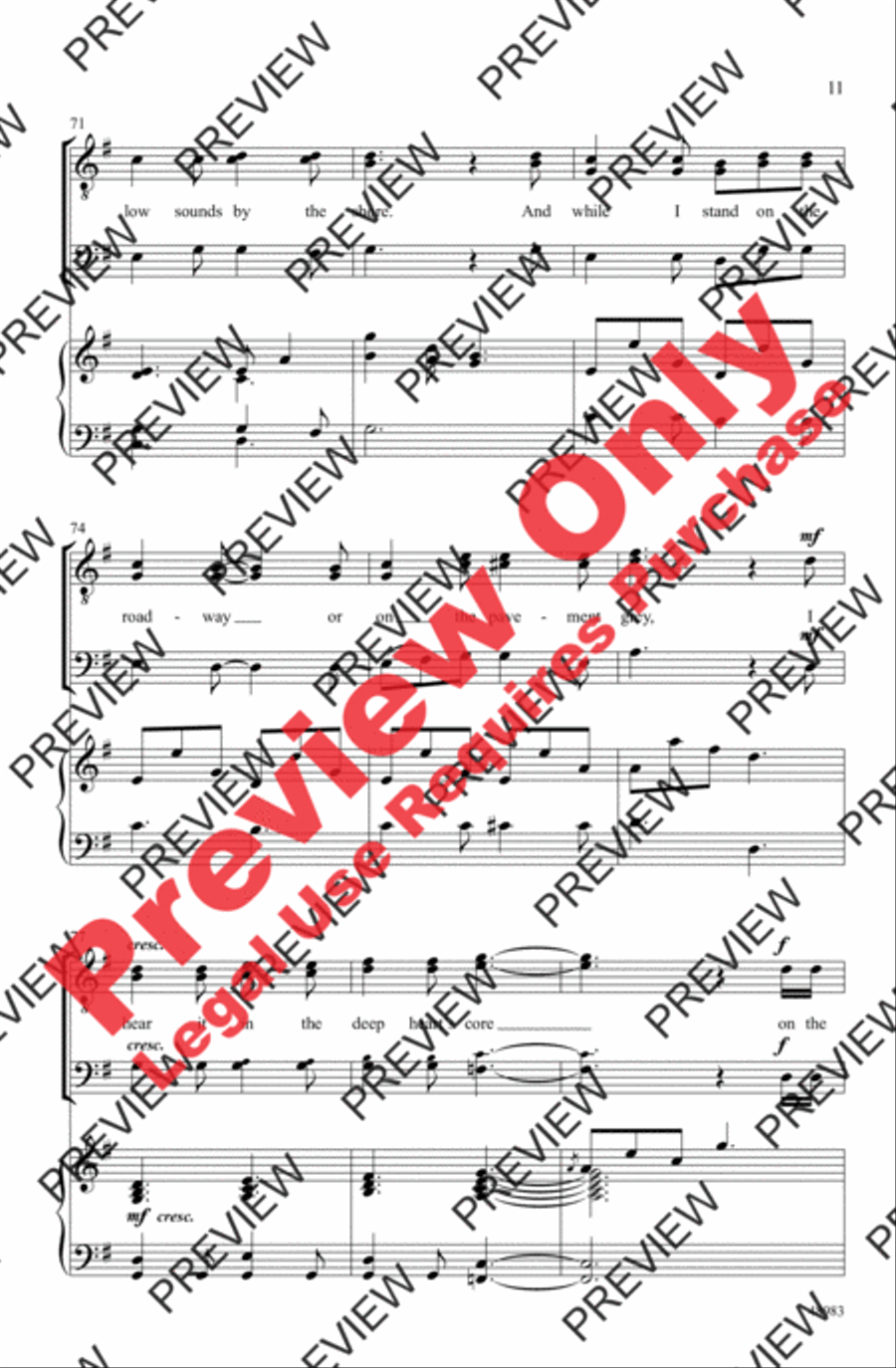 The Lake Isle of Innisfree Men's Choir scores gallery preview page 11