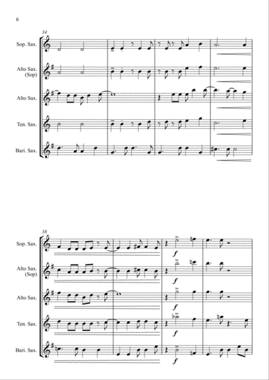 Mas Que Nada Mas Que Nada Saxophone Quartet scores gallery preview page 6