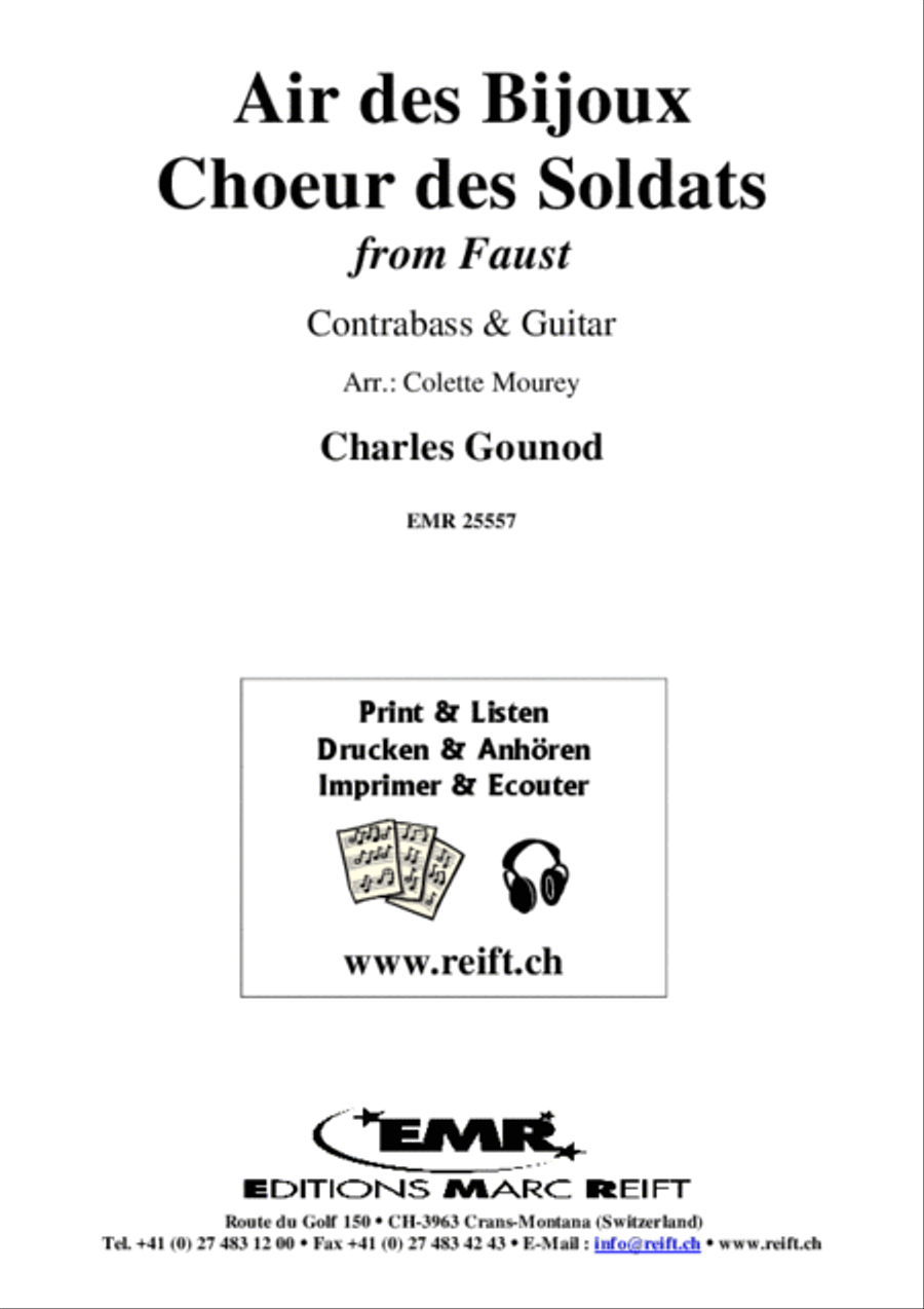 Air des Bijoux / Choeur des Soldats Double Bass scores gallery preview page 2