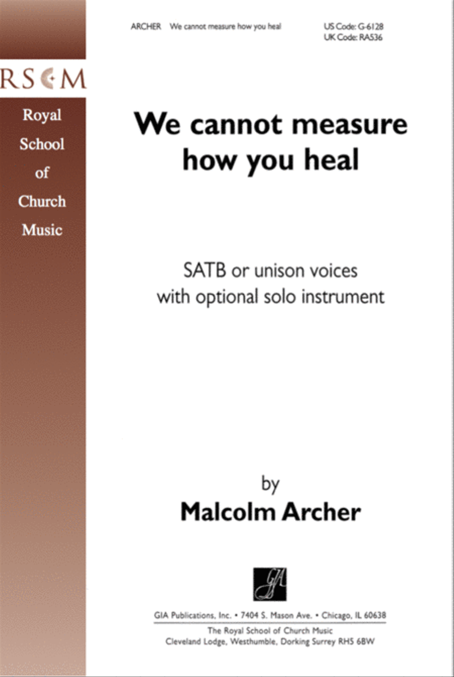 We Cannot Measure How You Heal 4-Part scores gallery preview page 1