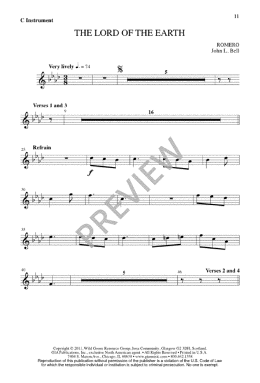 The Lord of the Earth 4-Part scores gallery preview page 11