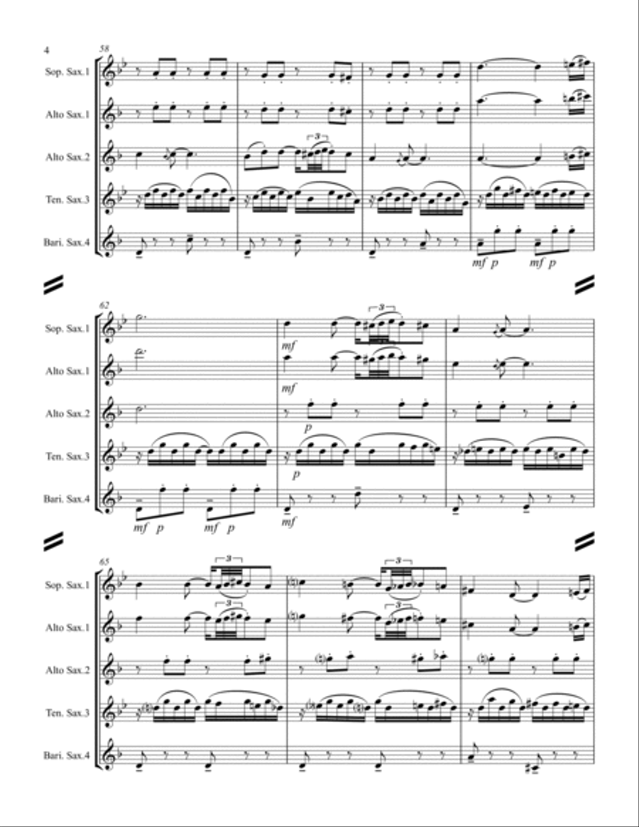 Granados – Danza Española - No.2 “Oriental” (for Saxophone Quartet SATB or AATB) Saxophone Quartet scores gallery preview page 5