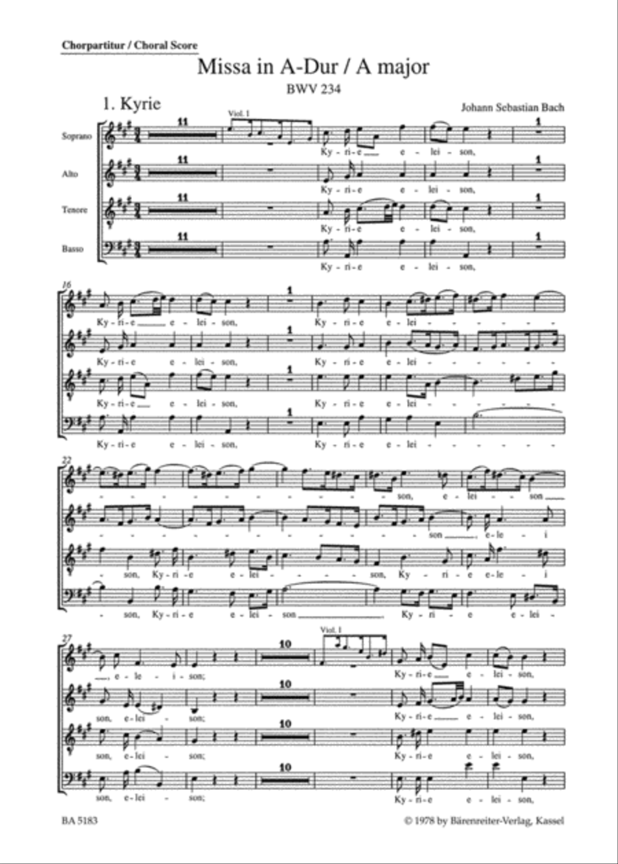 Mass A major BWV 234
