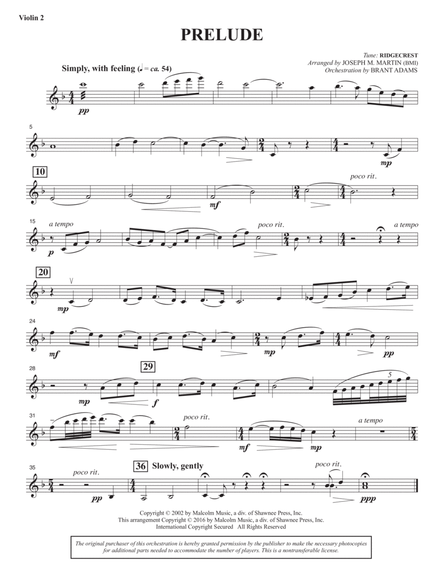Sacred Places - Violin 2 Choir scores gallery preview page 1