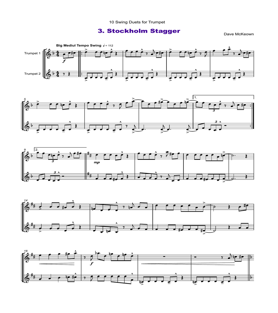 10 Swing Duets for Trumpet image number null
