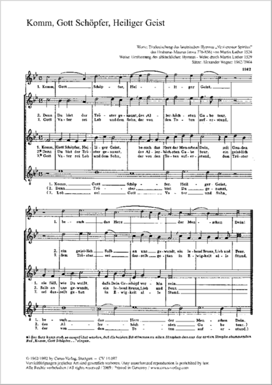 Come, Holy Ghost, our souls inspire (Komm, Gott Schopfer, Heiliger Geist) Choir scores gallery preview page 6