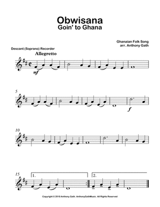 Book cover for Obwisana - Soprano (Descant) Recorder and Piano