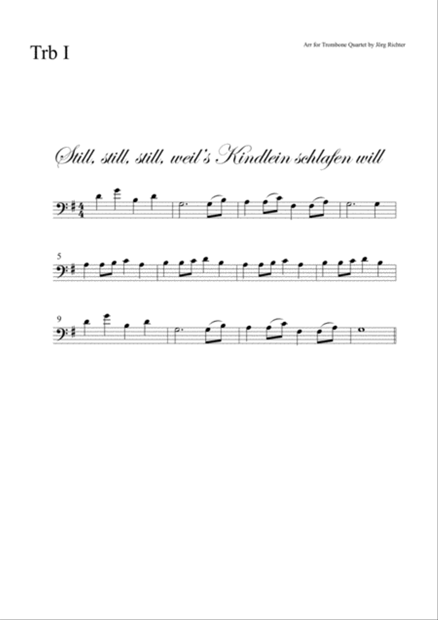 Still, still, still (Still, still, still, weil’s Kindlein schlafen will) for Trombone Quartet Brass Quartet scores gallery preview page 3