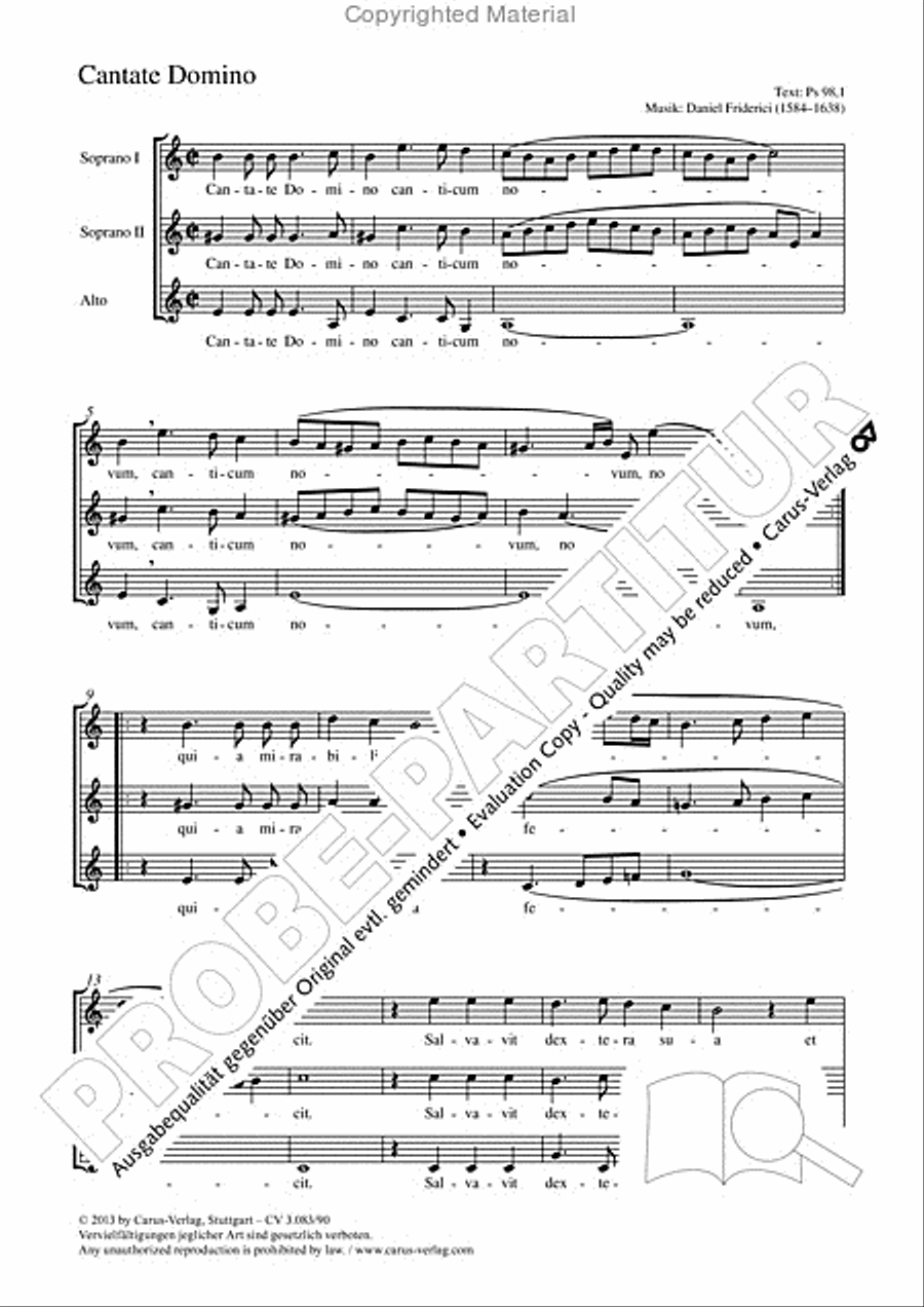 Cantate Domino (Singet dem Herrn) SSA scores gallery preview page 2