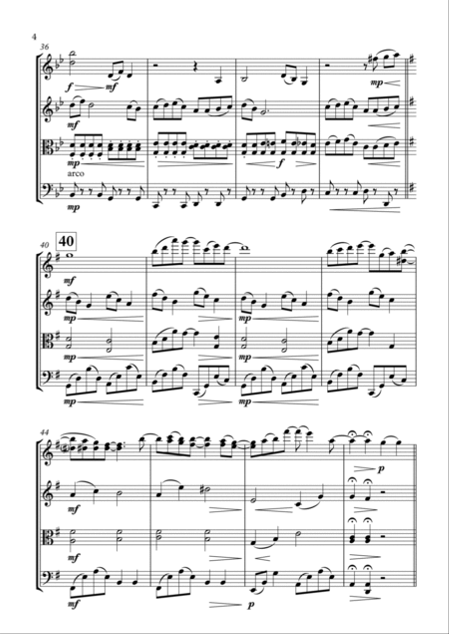 Here, There And Everywhere String Quartet scores gallery preview page 4