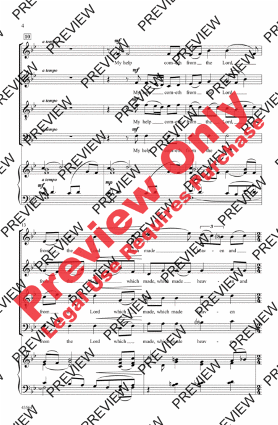Psalm 121 4-Part scores gallery preview page 4