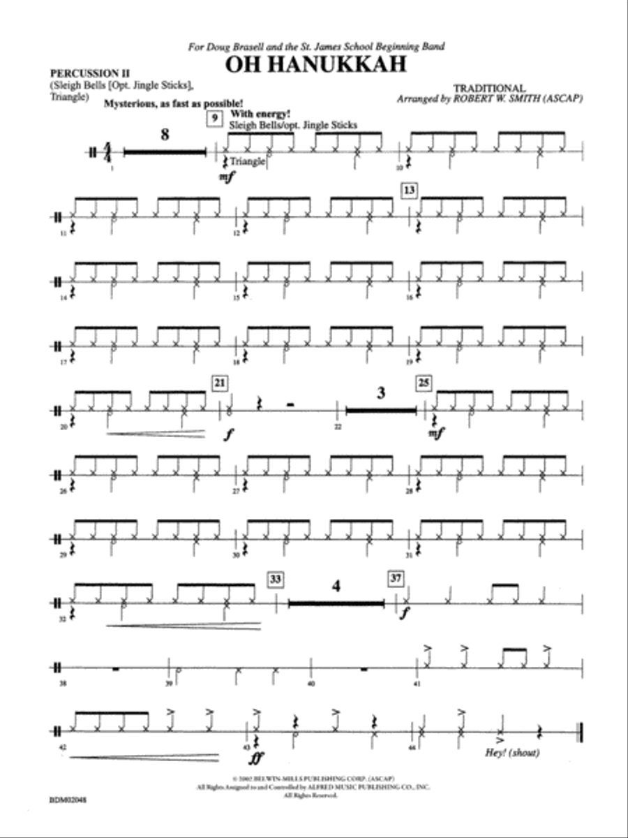 Oh Hanukkah: 2nd Percussion Concert Band scores gallery preview page 1