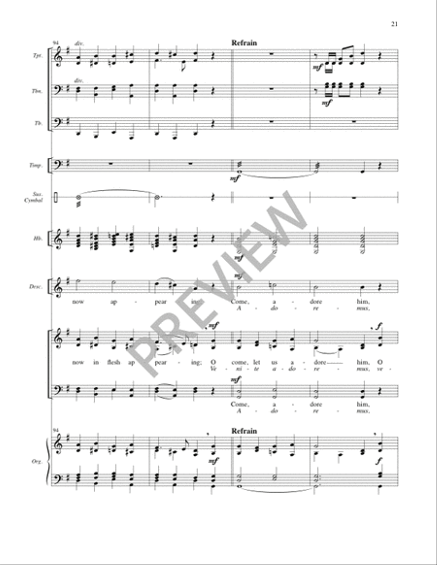 O Come, All Ye Faithful - Full Score and Parts 4-Part scores gallery preview page 22