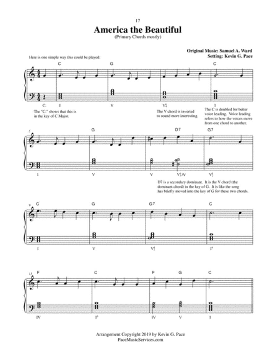 America the Beautiful - how to develop an advanced arrangement Easy Piano scores gallery preview page 4