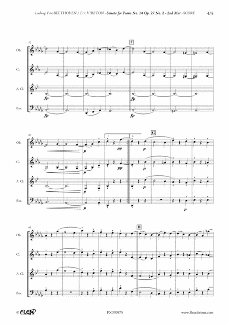 Sonata for Piano No. 14 Opus 27 No. 2 - 2nd movement Bassoon scores gallery preview page 4