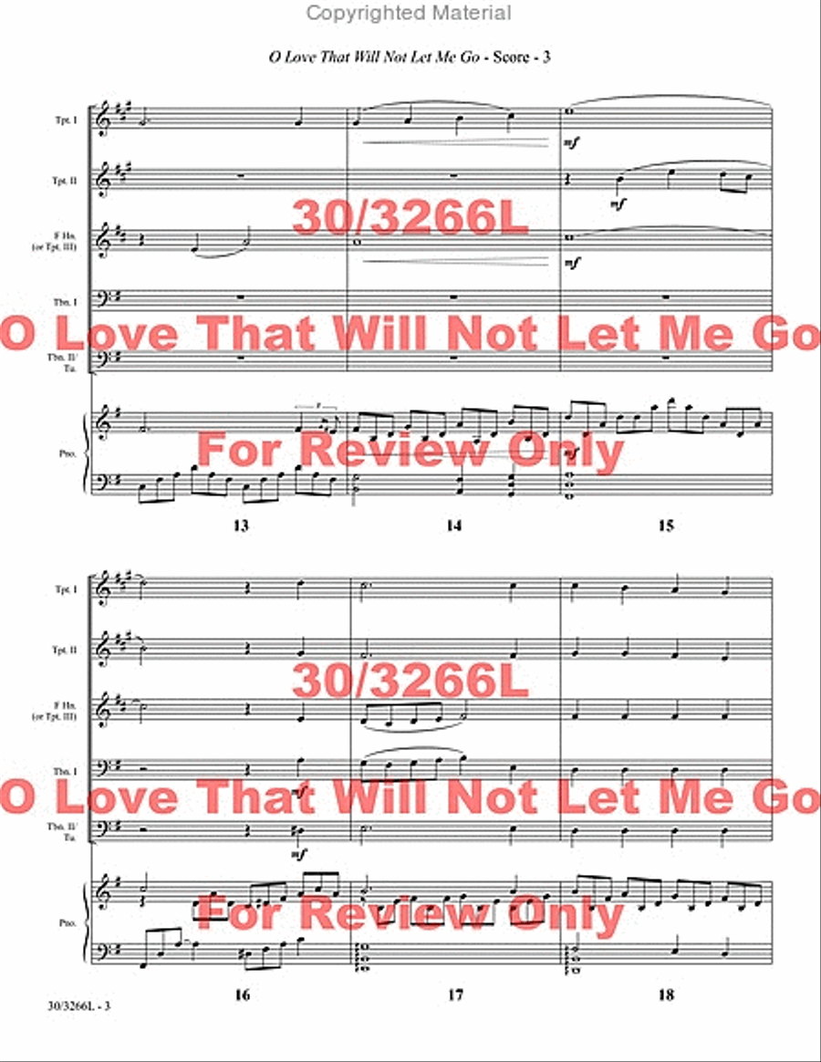 O Love That Will Not Let Me Go Brass Ensemble scores gallery preview page 4