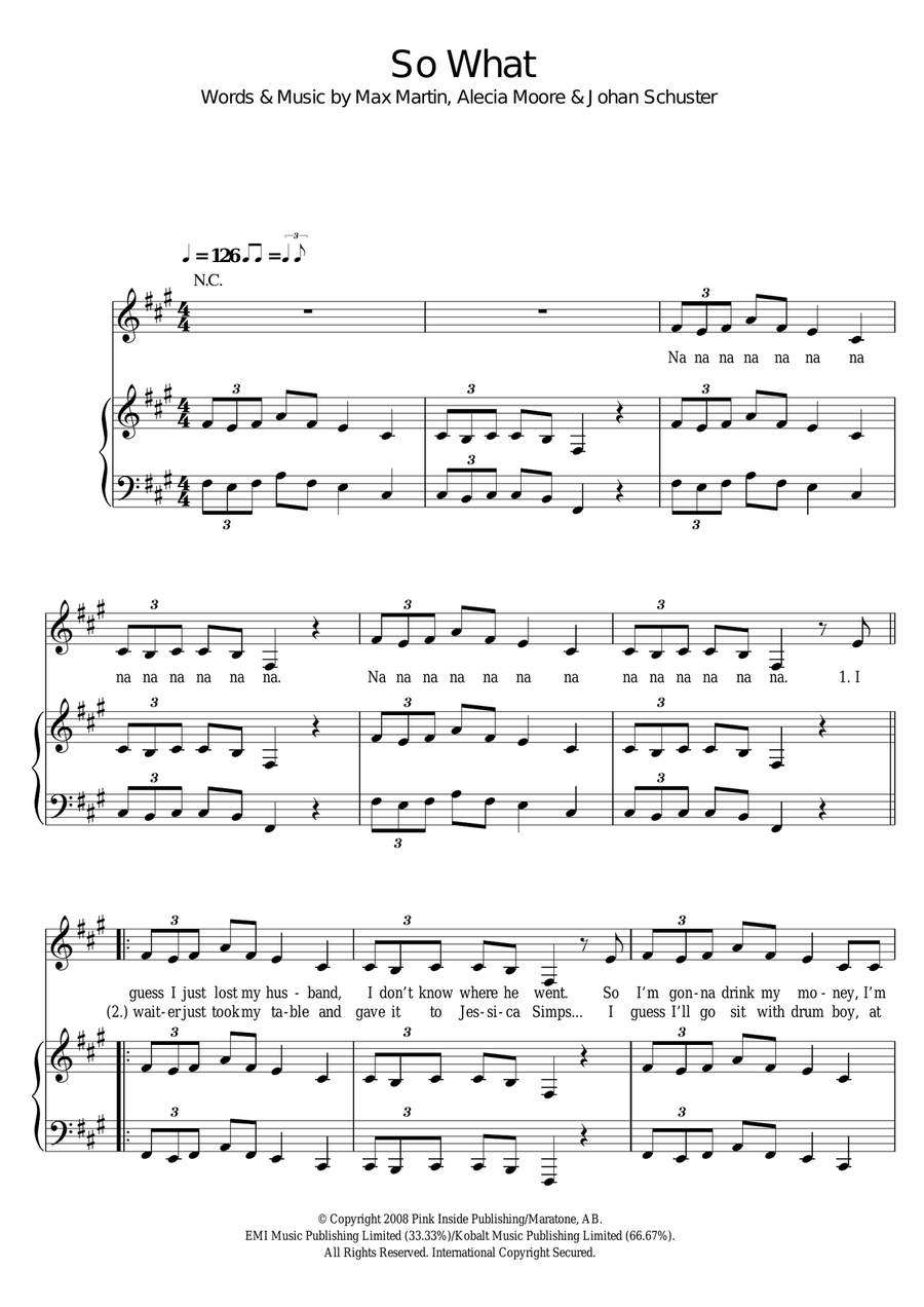 So What Acoustic Guitar scores gallery preview page 1
