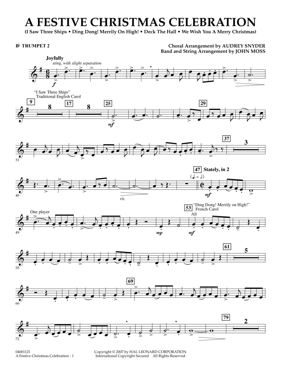 A Festive Christmas Celebration (with opt. choir) - Bb Trumpet 2