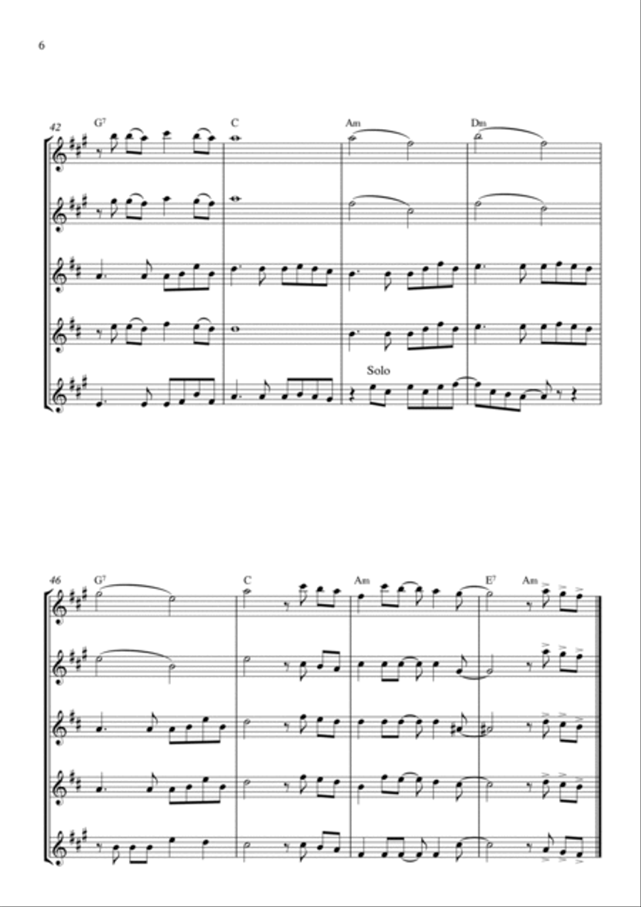 Flowers Saxophone Quintet scores gallery preview page 6