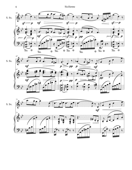 Sicilienne, Opus 78 (1893) for Soprano Saxophone and Keyboard image number null