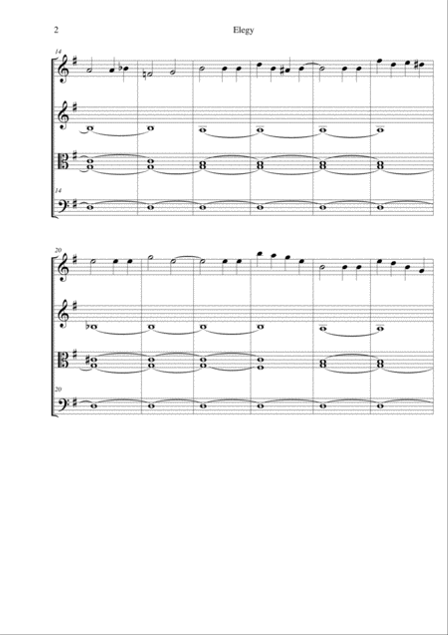 'Elegy' String Quartet scores gallery preview page 2