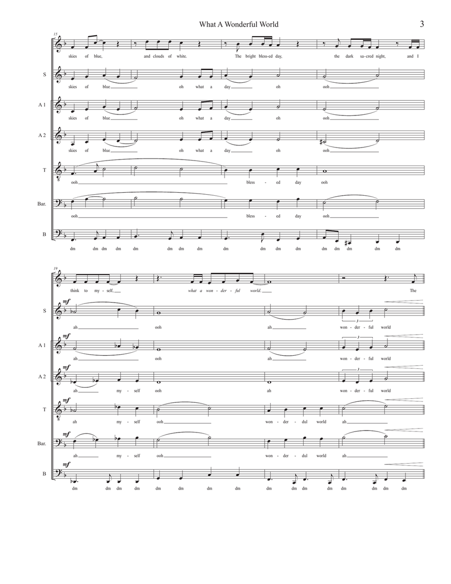 What A Wonderful World 4-Part scores gallery preview page 3
