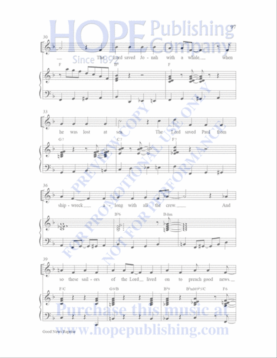 Sailor's Bible Children's Choir scores gallery preview page 98