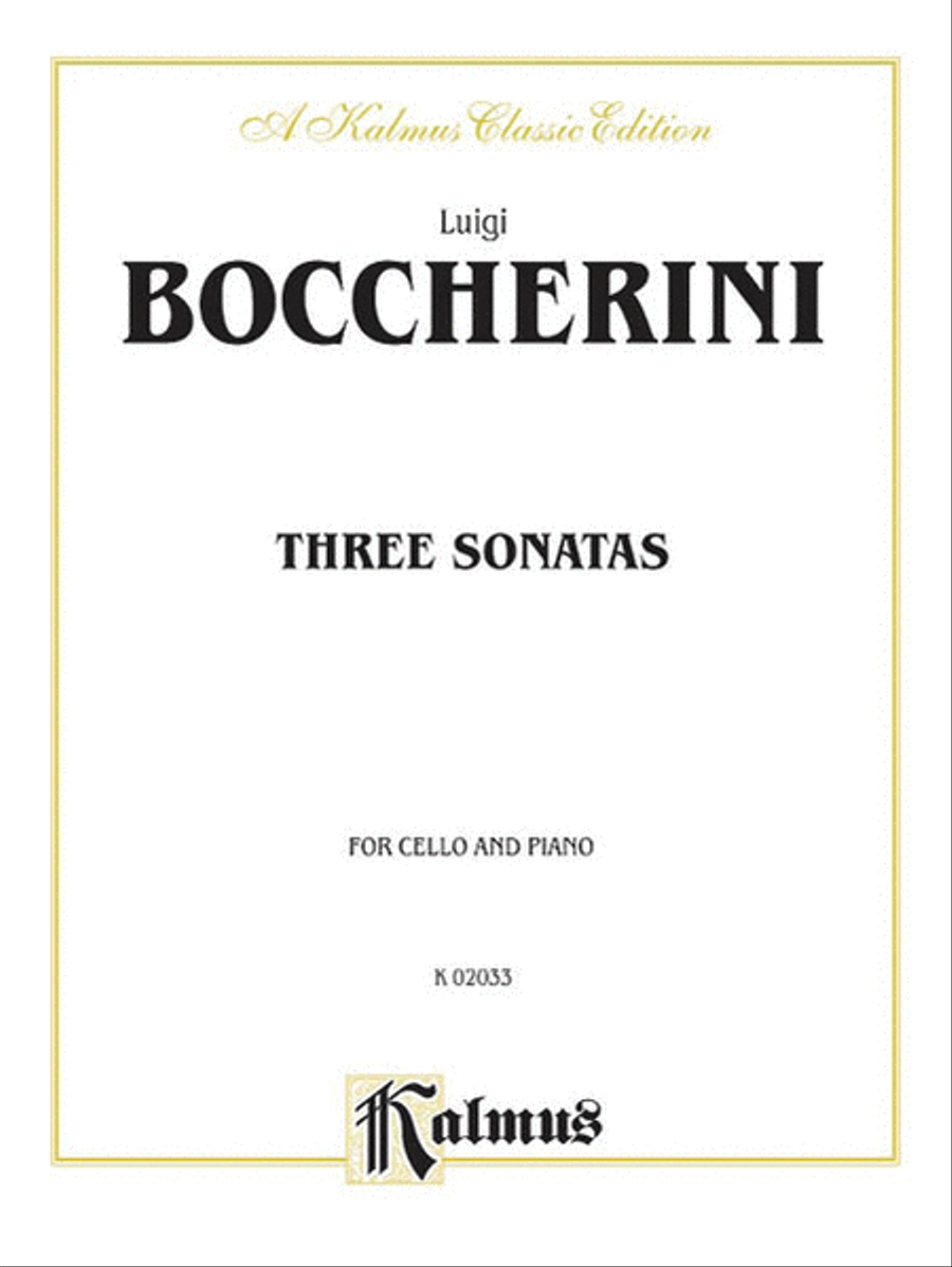 Three Sonatas for Cello and Piano