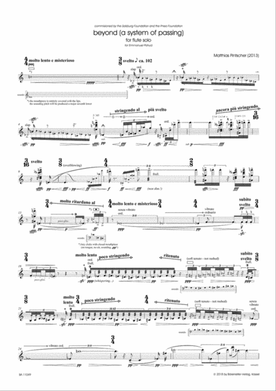 beyond (a system of passing) for solo flute Flute Solo scores gallery preview page 2