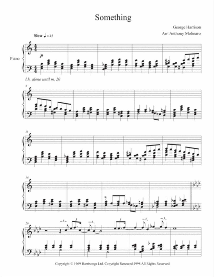 Something Piano Solo scores gallery preview page 2