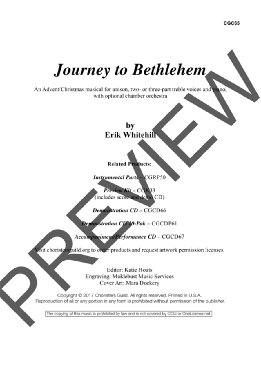Journey to Bethlehem Preview Kit (Score & CD) Unison Choir scores gallery preview page 2